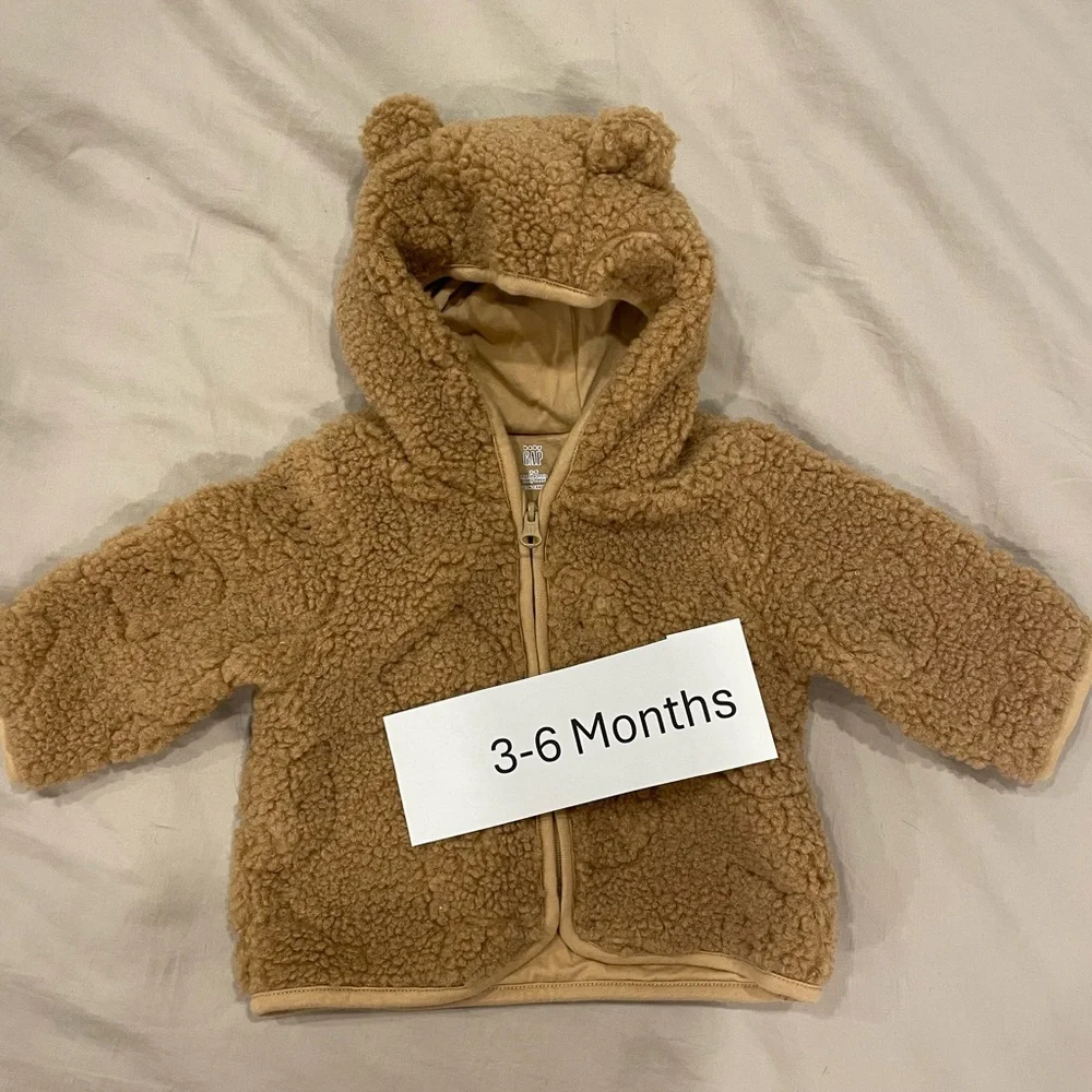 🐻 GAP Sherpa Bear Zip Jacket – 3–6 Months 🐻 - Picture 1 of 5